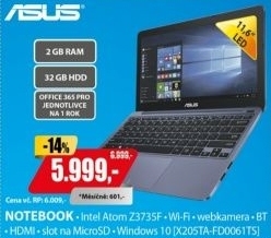 X205TA-FD0061TS 11,6 2GB 32GB W10ASUS