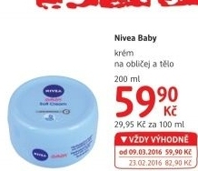 Krém hydratační na obličej a tělo dětský Baby Nivea