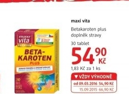 Doplněk stravy Beta-karoten plus Premium MaxiVita