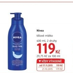 Tělová mléka Nivea