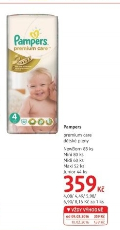 Pleny dětské Pampers Premium Care