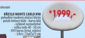 Křeslo MONTE CARLO bílé K98