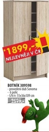 Botník 2 dveře dub 309598