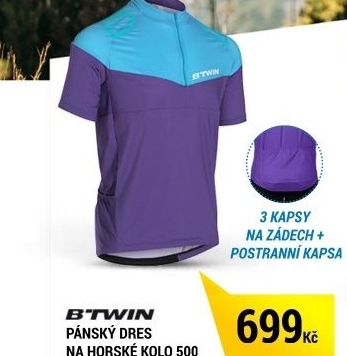 PÁNSKÝ DRES NA HORSKÉ KOLO 500 MODRÝ B'TWIN