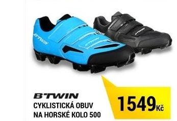 CYKLISTICKÁ OBUV 500 NA HORSKÉ KOLO ČERNO-BÍLÁ B'TWIN