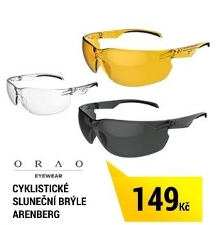 CYKLISTICKÉ SLUNEČNÍ BRÝLE ARENBERG KATEGORIE 1 ŽLUTÉ ORAO