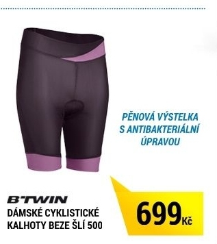 DÁMSKÉ CYKLISTICKÉ KALHOTY BEZE ŠLÍ 500 ŠEDO-RŮŽOVÉ B'TWIN