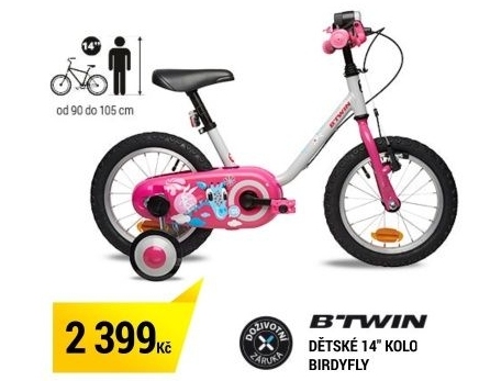 DĚTSKÉ 14PALCOVÉ KOLO BIRDYFLY MODRÉ B'TWIN