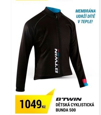 DĚTSKÁ CYKLISTICKÁ BUNDA 500 ČERNÁ B'TWIN