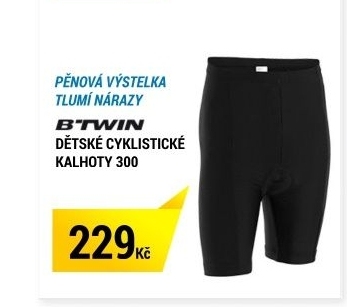 DĚTSKÉ CYKLISTICKÉ KALHOTY 300 ČERNÉ B'TWIN