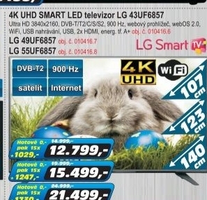 4K UHD SMART LED televizor LG 43UF6857 (107)