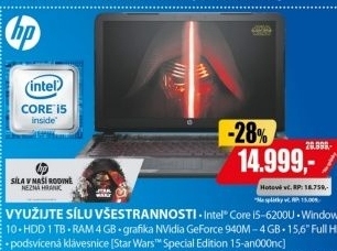 15-an000n 15,6 FHD i5 4GB 1T 4GB W10 HP
