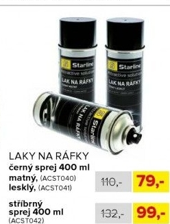STARLINE Lak na ráfky černý matný, sprej 400ml