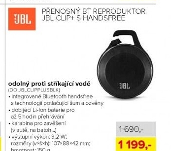 Přenosný BT reproduktor JBL Clip+ s handsfree