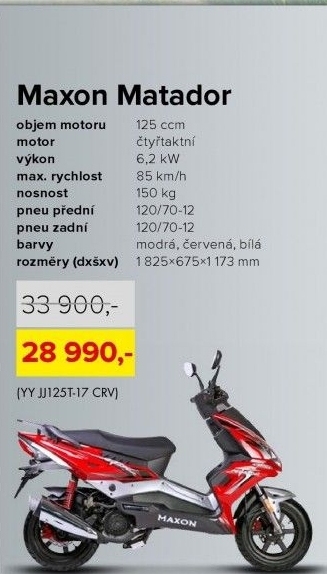 skútr MAXON MATADOR 125 - modrý
