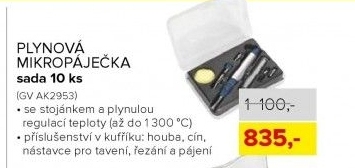 Plynová mikropáječka, sada 10 ks