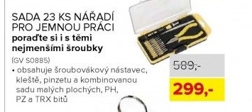 Sada nářadí pro jemnou práci, 23 ks