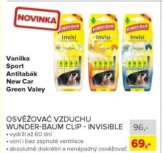 Osvěžovač vzduchu WunderBaum Clip - Invisible