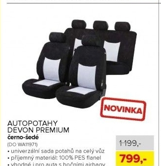 Autopotahy DEVON Premium, černo-šedé