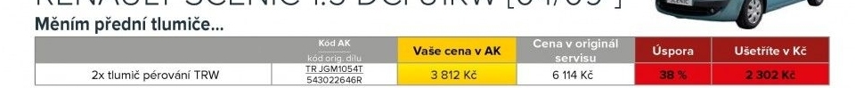 Tlumič pérování TRW - přední