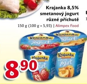 Jogurt smetanový ochucený Krajanka