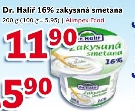 Smetana zakysaná Dr.Halíř 16%