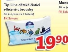 Vlhčené ubrousky dětské Tip Line