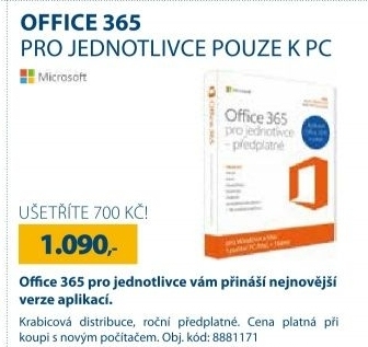 Office 365 pro jednotlivce pouze k PC
