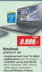 IP 100 15,6 i3-5005U 4GB 500G W10