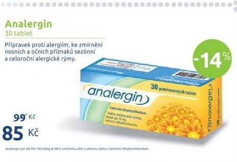 Tablety proti alergii Analergin