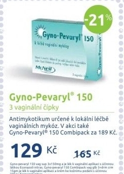 Čípky k léčbě vaginální mykózy Gyno-Pevaryl McNeil