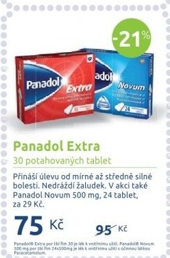 Tablety proti bolesti Extra Panadol
