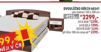 Dvoulůžko 60341 ořech/bílá