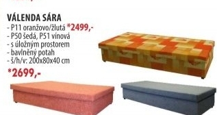 Válenda SÁRA s úložným prostorem