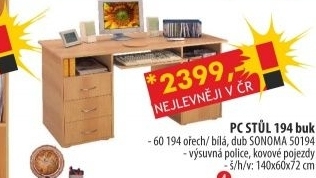 Psací stůl 60194 ořech/bílá