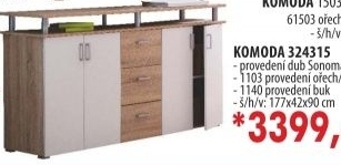 Komoda 324315 dub / bílá