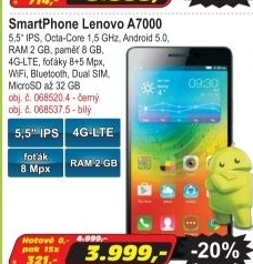 SmartPhone Lenovo A7000 černý