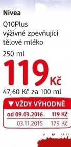 Tělové mléko zpevňující Firming Q10 Plus Nivea