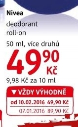 Deodorant kuličkový roll-on Nivea