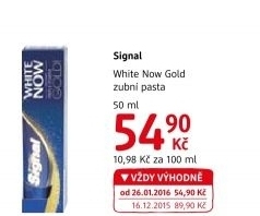 Pasta na zuby Gold White Now Signal