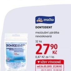 Dentální párátka mezizubní nevoskovaná Dontodent