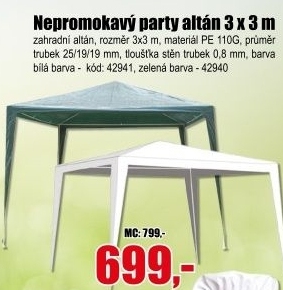 Altán Happy Green PÁRTY DARK GREEN 3x3 m