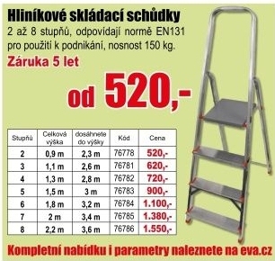 Schůdky Igotrend USS 2 příčky, 150kg, EN131, záruka 5 let