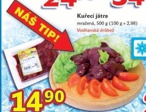 Játra kuřecí mražená Vodňanské kuře
