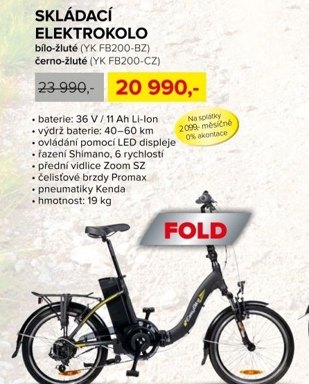 Elektrokolo EASYBIKE Fold - bílo-žluté