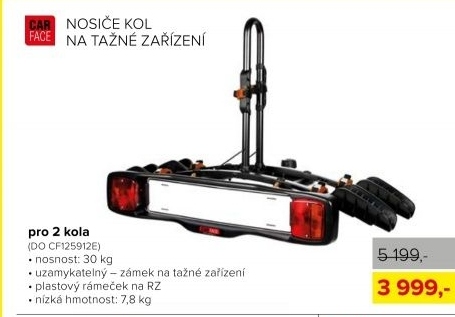Nosič pro 2 kola na tažné zařízení