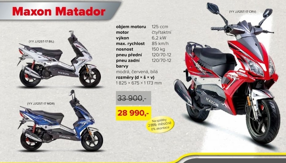 skútr MAXON MATADOR 125 - modrý