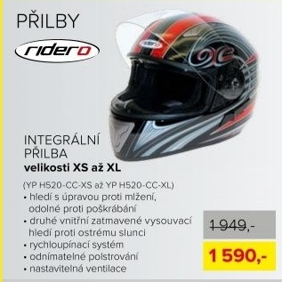přilba na moto RIDERO integrální vel. XS