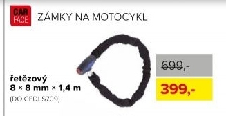 Zámek na motocykl řetězový 8*8mm*1,4m