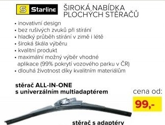 STARLINE plochý stěrač 350 mm All-In-One